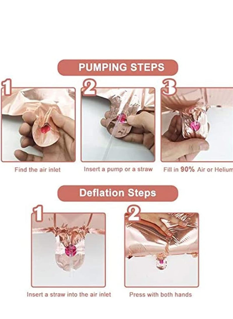 SYOSI 40 Inch Rose Gold Number 1 Balloon 21 Pack Real Rose Gold Confetti Party Decorations for 1st Birthday Decorations Supplies Anniversary Baby Bridal Shower Home and Office Decor - Image 3