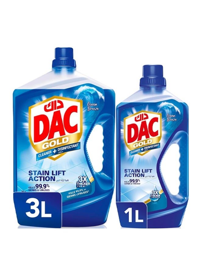 Dac - 2-Piece Fragrance Disinfectant Floor Cleaner Liquid - Ocean Breeze 3+1L - Image 1