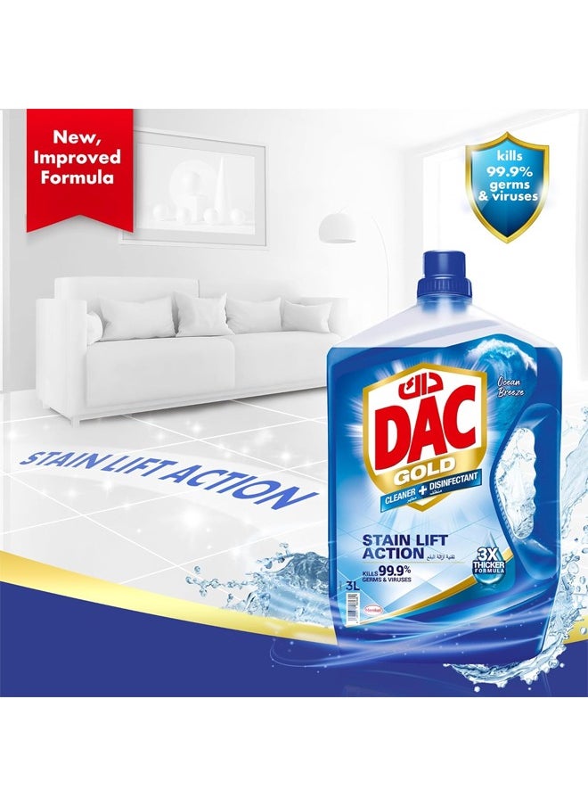 Dac - 2-Piece Fragrance Disinfectant Floor Cleaner Liquid - Ocean Breeze 3+1L - Image 1