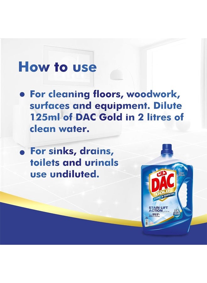 Dac - 2-Piece Fragrance Disinfectant Floor Cleaner Liquid - Ocean Breeze 3+1L - Image 1
