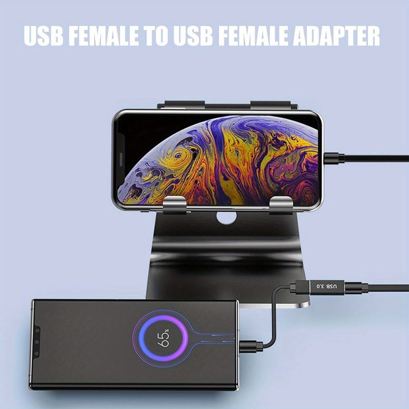 USB 3.0 to A Type Female Adapter Black 1pc For Connecting Two Male Lines Expansion Connector Long Term Use - Image 3