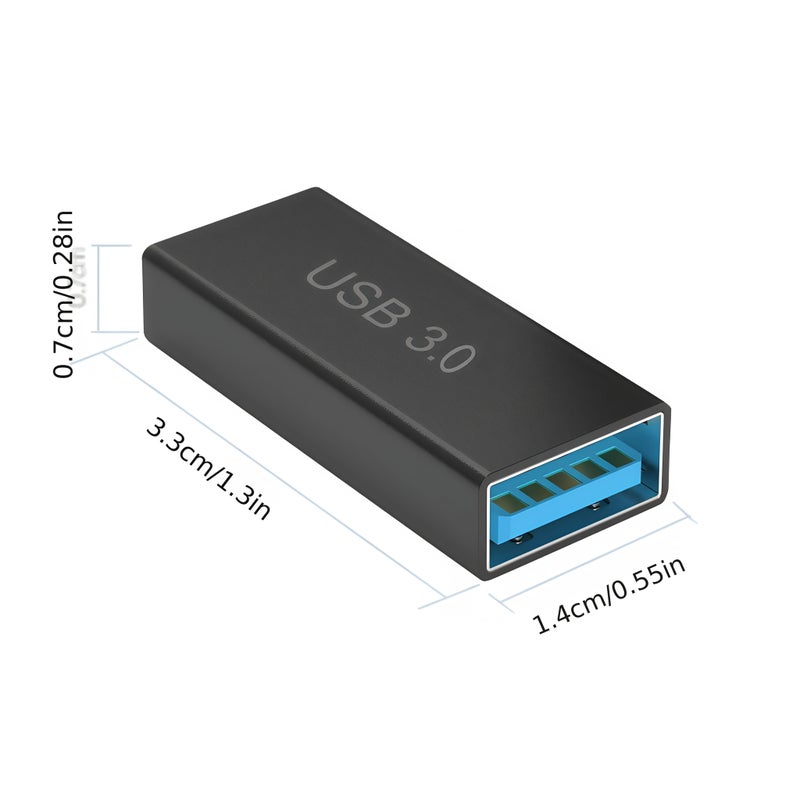 USB 3.0 to A Type Female Adapter Black 1pc For Connecting Two Male Lines Expansion Connector Long Term Use - Image 2