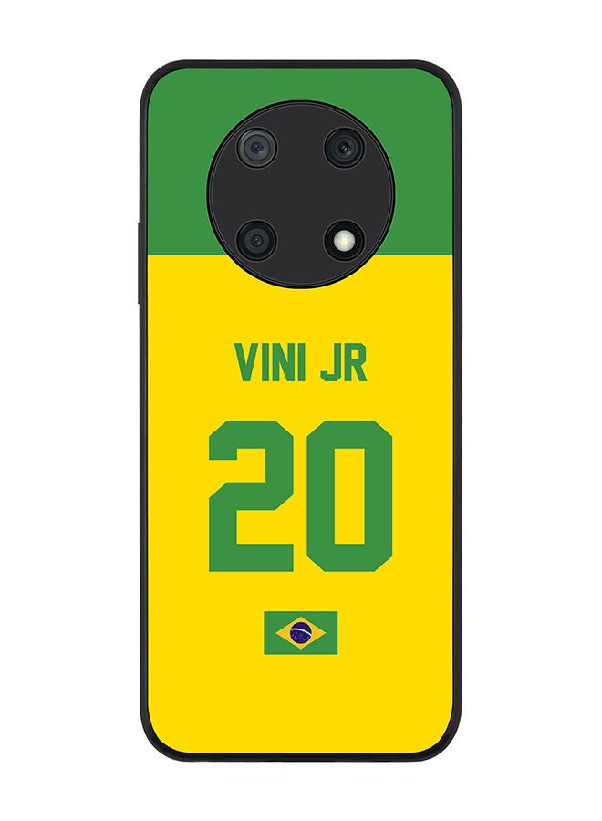 Stylizedd Rugged Black edge case for Huawei nova Y90 Slim fit Soft Case Flexible Rubber Edges Anti Drop TPU Gel Thin Cover - Football Team - Brazil Player Name - Vini Jr - Image 1