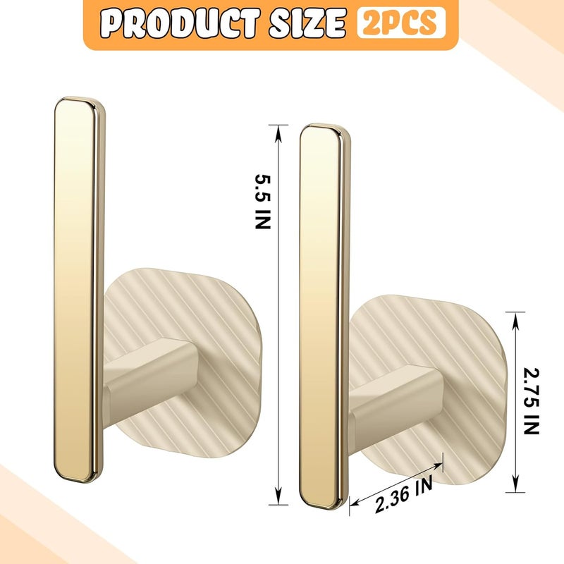 Queekay Curtain Holders Gold Curtain Holdbacks Self Adhesive Drapery Tiebacks L Shaped Hooks Nordic Style Window Treatment Holdbacks for Home Office Decor(Beige,2 Pcs) - Image 2