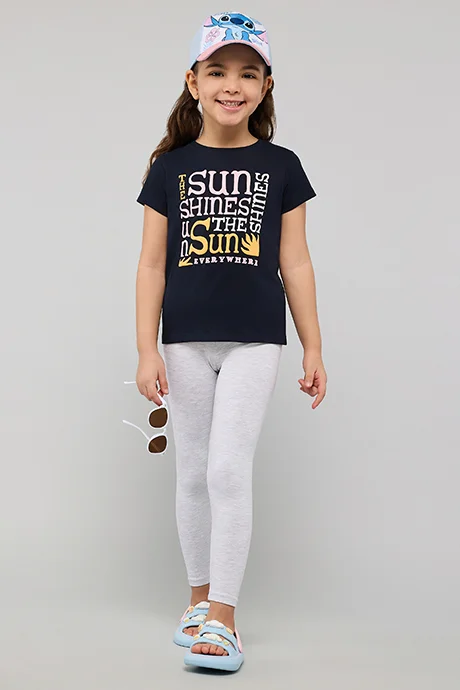 R&B Solid Leggings with Elastic Waist