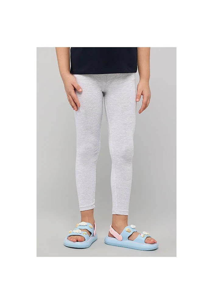 أر أند بي Solid Leggings with Elastic Waist