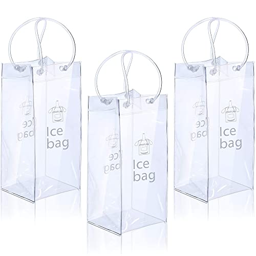 IFWELL Ice Wine Bag Portable Collapsible Clear Wine Pouch Cooler with Handle for Party,Outdoor,Champagne,Cold Beer,White Wine,Chilled Beverages,Iced Drinks 3 Pack (3) - Image 1