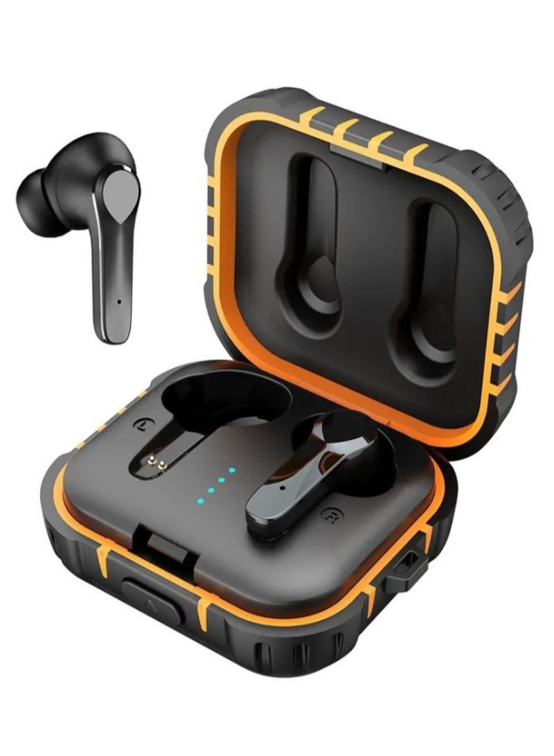 Moodix KI23K039 Active Noise Cancellation Bluetooth Deep Bass Earbuds, Black-Yellow - Image 2