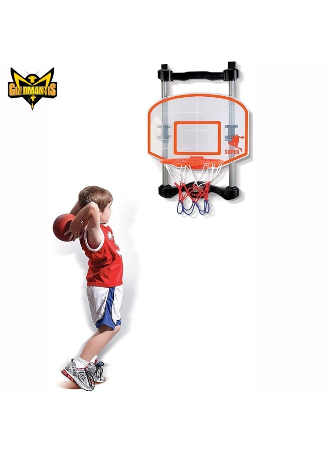 GOLD MANTIS Kids Basketball Hoop Set – Indoor Wall-Mounted Mini Backboard with Ball & Net for Toddlers, Boys & Girls | Basketball Shooting Game for Home & Bedroom Play - Image 1