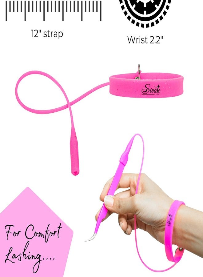 SIVOTE Lash Tweezers Holder Protector, Silicone Wristband, Tweezer Delighter, Lash Extension Supplies, Pink - Image 3