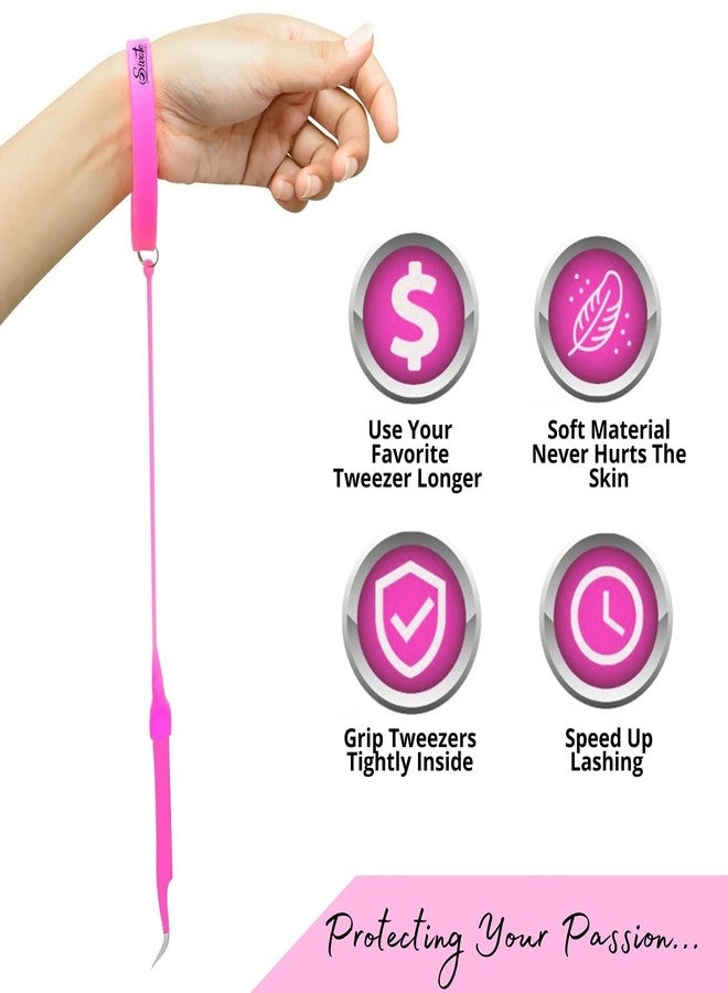 SIVOTE Lash Tweezers Holder Protector, Silicone Wristband, Tweezer Delighter, Lash Extension Supplies, Pink - Image 4