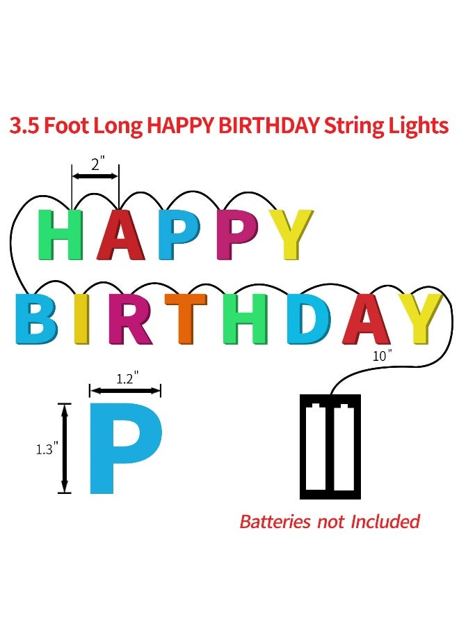 Novelty Place "Happy Birthday LED String Lights, Multicolor Light Up Letter Birthday Party Hanging Decorations (1.2" Letter Size, 3' Long, Battery Not Included) - Image 4