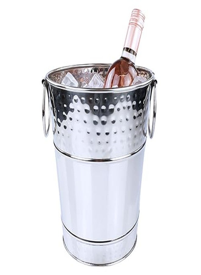 BREKX Stainless Steel Champagne Bucket, Wine Bucket/Ice Bucket with Handles for Parties and Gifts - Silver - Leak Proof - Image 1