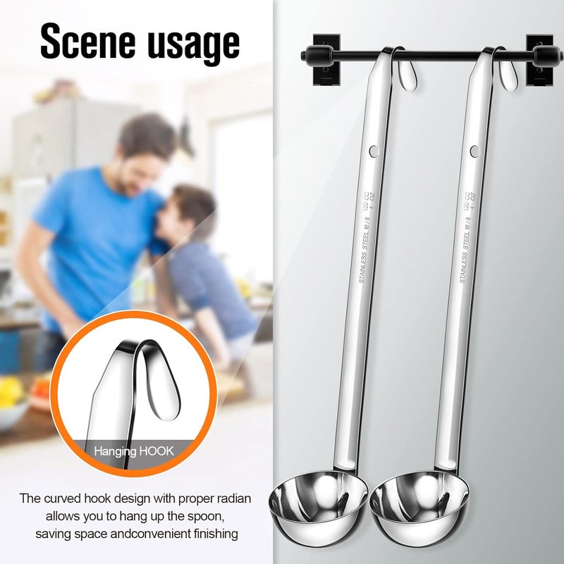 Cunhill 5 Pcs Soup Ladles Stainless Steel Serving Ladles with Long Handle for Serving, Cooking, Stirring, Portioning Kitchen Restaurant Accessories(4 oz) - Image 5