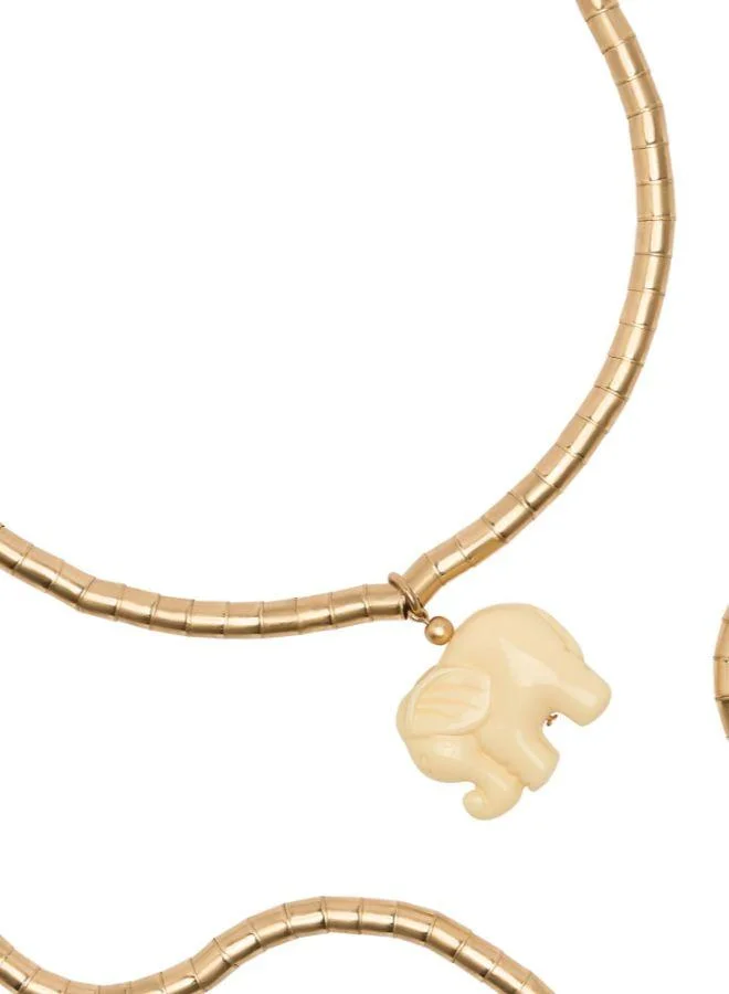 PARFOIS Set Of Short Necklaces With Elephant Pendant