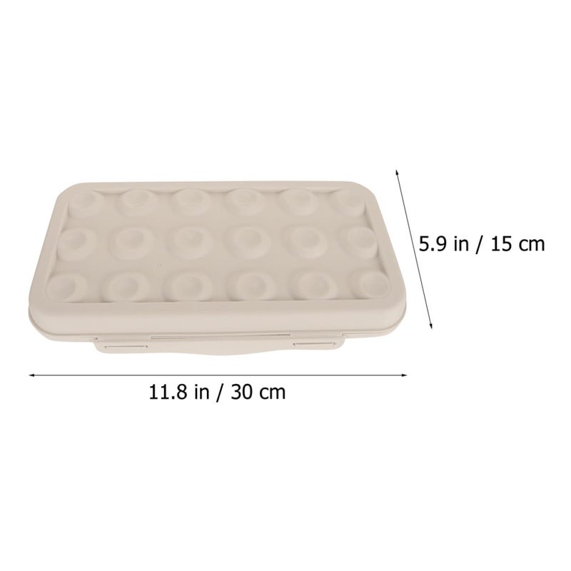Sturdy Khaki Egg Holder Box 18 Compartment Anti Collision Organizer For Refrigerator And Camping - Image 3