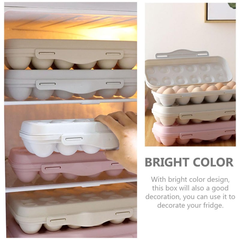 Sturdy Khaki Egg Holder Box 18 Compartment Anti Collision Organizer For Refrigerator And Camping - Image 5