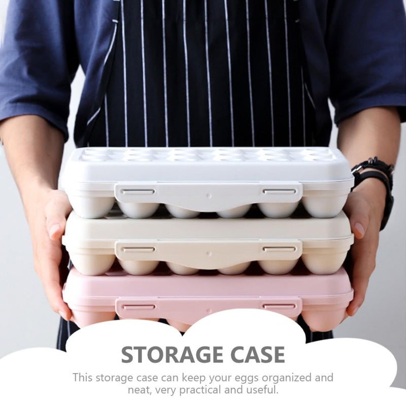 Sturdy Khaki Egg Holder Box 18 Compartment Anti Collision Organizer For Refrigerator And Camping - Image 4