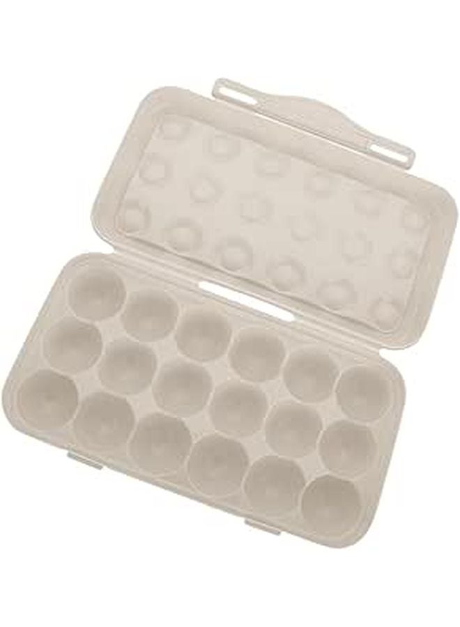 Sturdy Khaki Egg Holder Box 18 Compartment Anti Collision Organizer For Refrigerator And Camping - Image 1