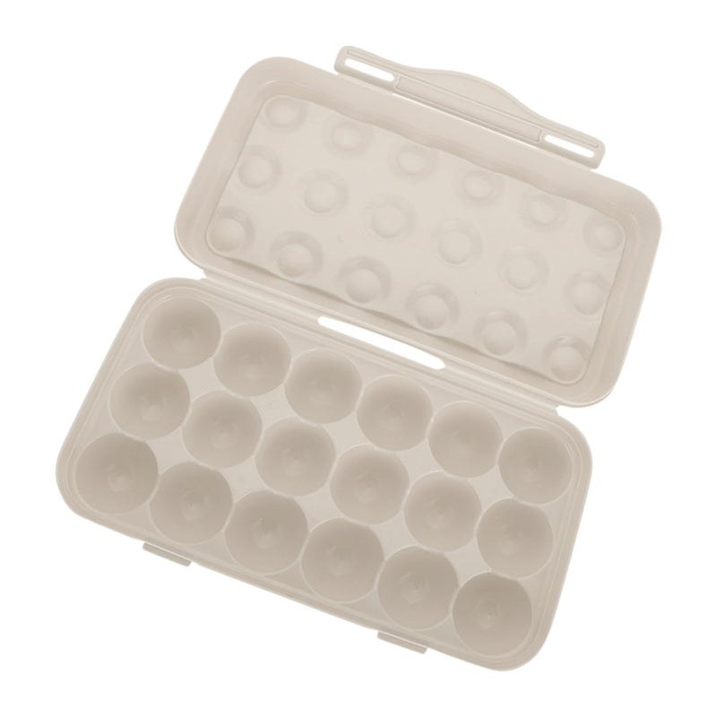 Sturdy Khaki Egg Holder Box 18 Compartment Anti Collision Organizer For Refrigerator And Camping - Image 2