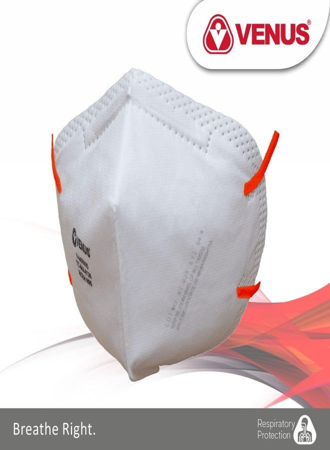 VENUS - V-4400 - N95 Face Mask - NIOSH Certified, Unisex Fold Flat Design, Dust, Bacterial & Viral Protection - White - Pack of 10 - Image 3