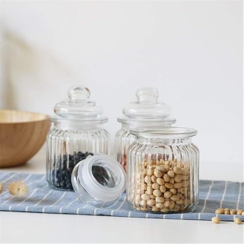 bellemax 350ML Pop Glass Jar and Container With Airtight Silicone Seal Lid, Glass Jars For Kitchen Storage, Food Storage Containers For Spices, Dry Foods, Honey, Aachar (350ML- POP Jars, Set of 3) - Image 5