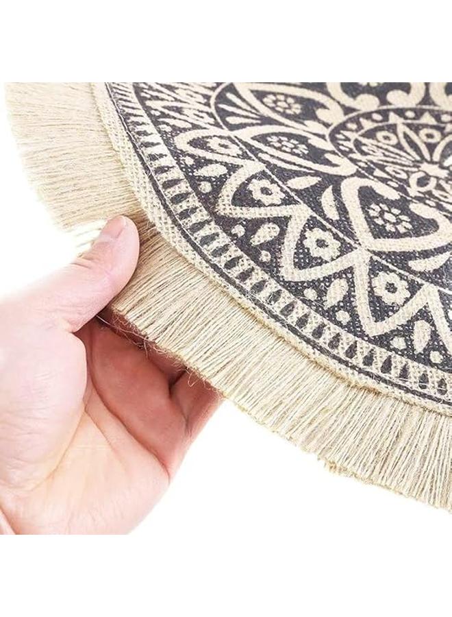 مفرش طاولة غربي عازل سميك ومطبوع دائري - 38 سم (6)  - Image 3