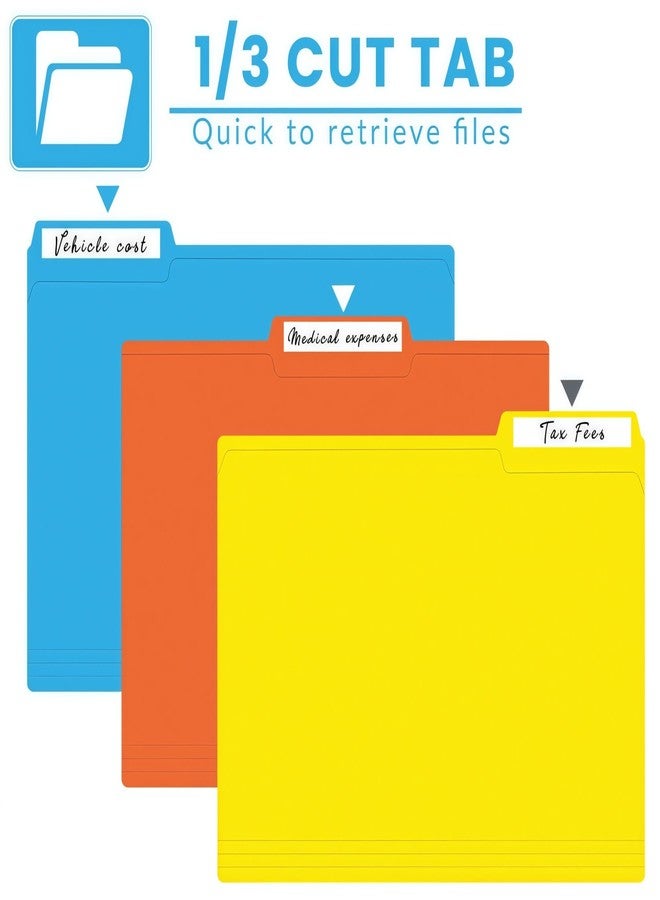 ARTFLY File Folders Letter Size 8.5" x 11" - 120 Pack Colored File Folders with 1/3 Cut Tabs, File Folders in 6 Colors for Office Supplies, School Folders, Home Organization & Filing Systems - Image 4