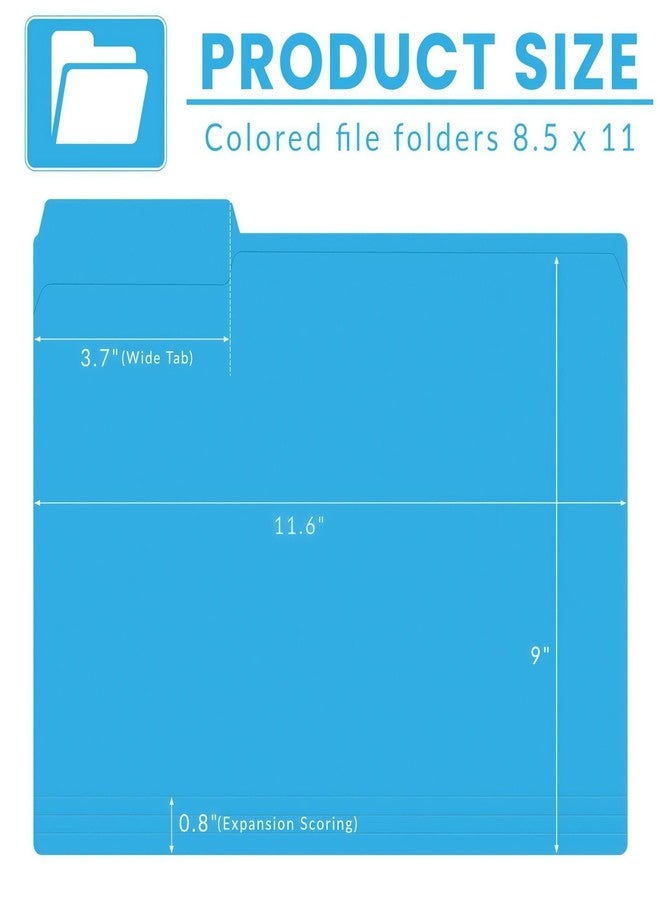 ARTFLY File Folders Letter Size 8.5" x 11" - 120 Pack Colored File Folders with 1/3 Cut Tabs, File Folders in 6 Colors for Office Supplies, School Folders, Home Organization & Filing Systems - Image 2