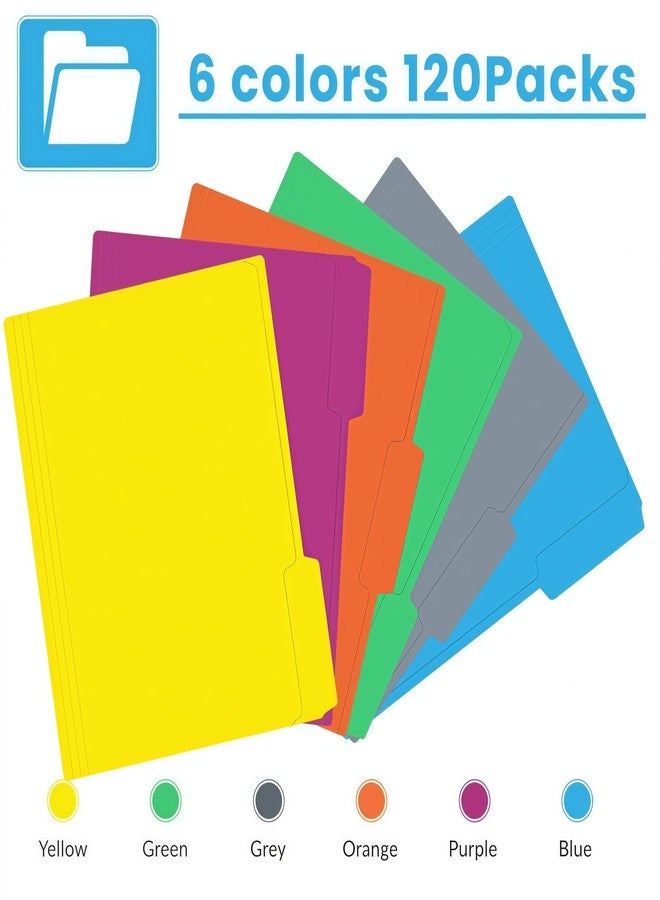 ARTFLY File Folders Letter Size 8.5" x 11" - 120 Pack Colored File Folders with 1/3 Cut Tabs, File Folders in 6 Colors for Office Supplies, School Folders, Home Organization & Filing Systems - Image 3