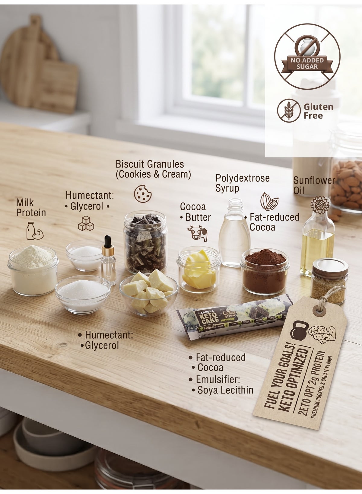 Keto Cake Protein Cookies &Cream Bar 60Gm