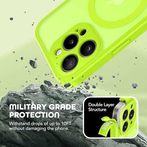 TIESZEN for iPhone 15 Pro Max Case, Compatible with MagSafe, Built-in Privacy Screen Protector and Camera Protection, Anti Spy Full Body Dustproof Shockproof Hard Phone Case 6.7", Matte Green - Image 4