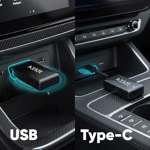 AZIOT Essence 2-in-1 Wireless Car Adapter, Convert Wired Android Auto & Apple CarPlay to Wireless, Plug & Play Bluetooth Receiver, Auto Connect, OTA Updates, USB-A & USB-C - Image 5