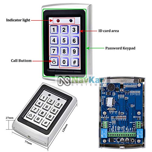 NAVKAR SYSTEMS NAVKAR SYSTEMS Weatherproof RFID Pin Access Control System EM Lock 600 Lbs K80 Supply PVC Button Keychain Tag 10 Nos for Wooden or Aluminium Door  - Image 5