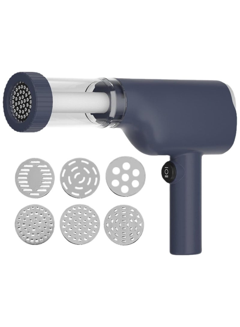 صانع المعكرونة الكهربائية، صانع المعكرونة الكهربائية، آلة صنع المعكرونة الكهربائية عالية الكفاءة مع 6 قوالب، مواد فاخرة، آلة صنع المعكرونة الأوتوماتيكية المحمولة للاستخدام المنزلي (أزرق) - Image 5