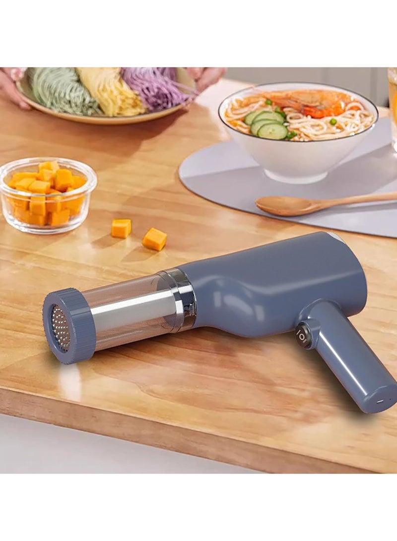 صانع المعكرونة الكهربائية، صانع المعكرونة الكهربائية، آلة صنع المعكرونة الكهربائية عالية الكفاءة مع 6 قوالب، مواد فاخرة، آلة صنع المعكرونة الأوتوماتيكية المحمولة للاستخدام المنزلي (أزرق) - Image 2