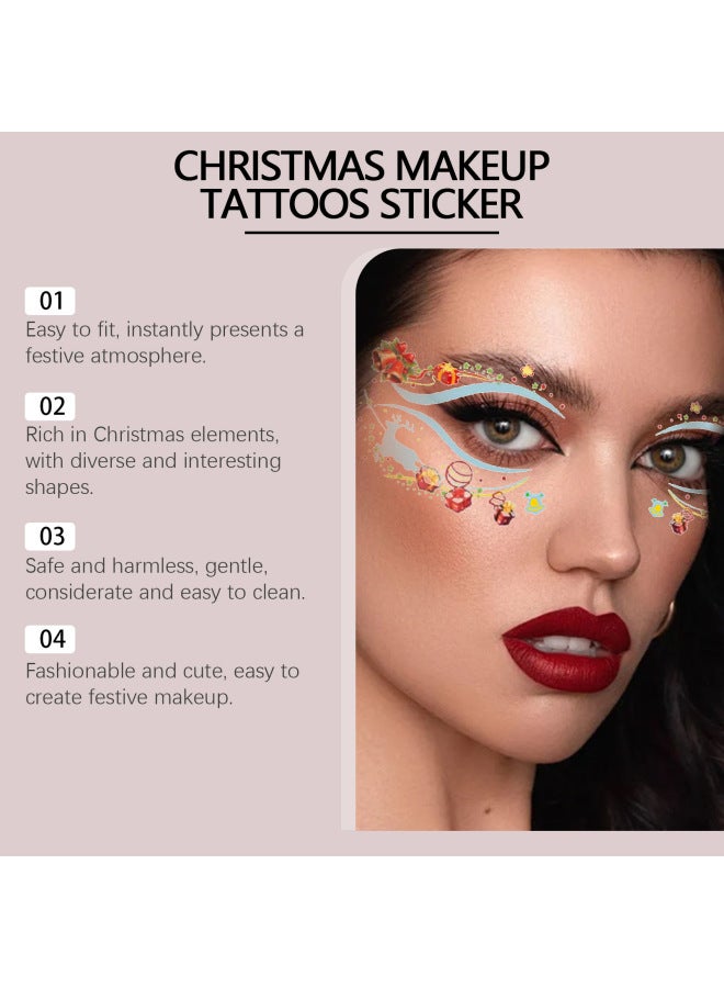 Eelhope Christmas Face Stickers Christmas Face Tattoo Stickers Show The Christmas Atmosphere And Dress Up Easily And Fun - Image 4