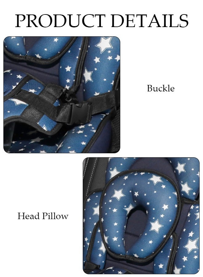 DUNISO Portable Child Car Safety Chair Safety Seat with Neck Pillow and Five-Point Belt for Kids  - Image 2