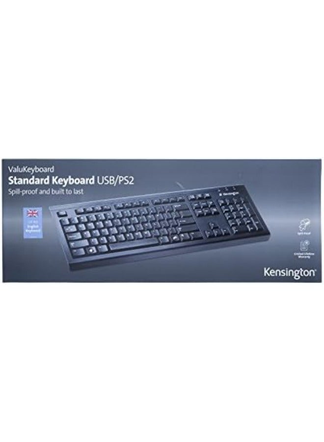 Kensington Wired ValuKeyboard - Suitable For Home & Office, Compatible with Windows, Laptops, Notebooks, MacOS & Spillproof - ARB/ENG | 1500109AB - Image 3