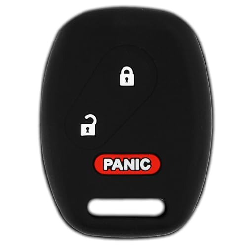 KeylessOption Key Fob Cover Replacement for 2005 2006 2007 2008 2009 2010 2011 2012 2013 2014 2015 2016 2017 Honda Accord Pilot Odyssey Civic Ridgeline CRV CRZ Fit Insight Remote Silicone, 3-Button - Image 1