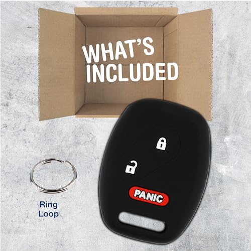 KeylessOption Key Fob Cover Replacement for 2005 2006 2007 2008 2009 2010 2011 2012 2013 2014 2015 2016 2017 Honda Accord Pilot Odyssey Civic Ridgeline CRV CRZ Fit Insight Remote Silicone, 3-Button - Image 2