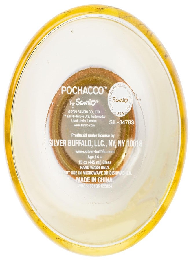 Silver Buffalo Sanrio Hello Kitty and Friends Featuring Pochacco Bananas Glass Milk Bottle with Straw, 15 Ounces - Image 2