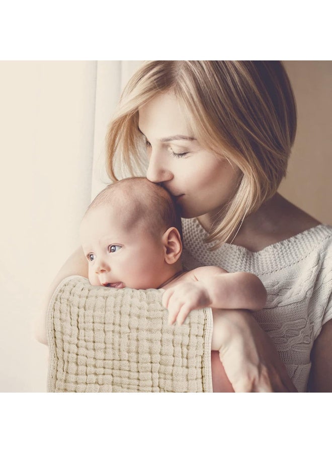 Looxii Muslin Burp Cloths 100% Cotton Muslin Cloths 12 Pack Large 20''x10'' Extra Soft and Absorbent Baby Burping Cloth for Boys and Girls (Apricot) - Image 5