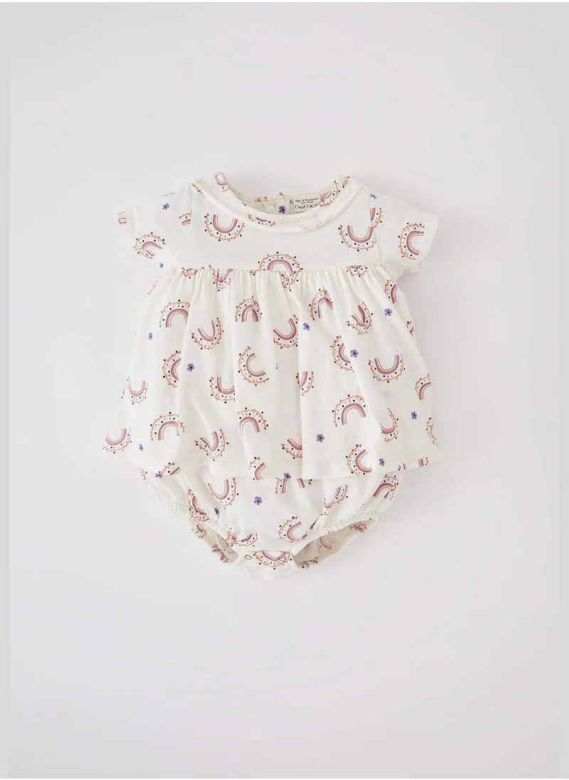 DeFacto Regular Fit Short Sleeve Unicorn Print Dungarees