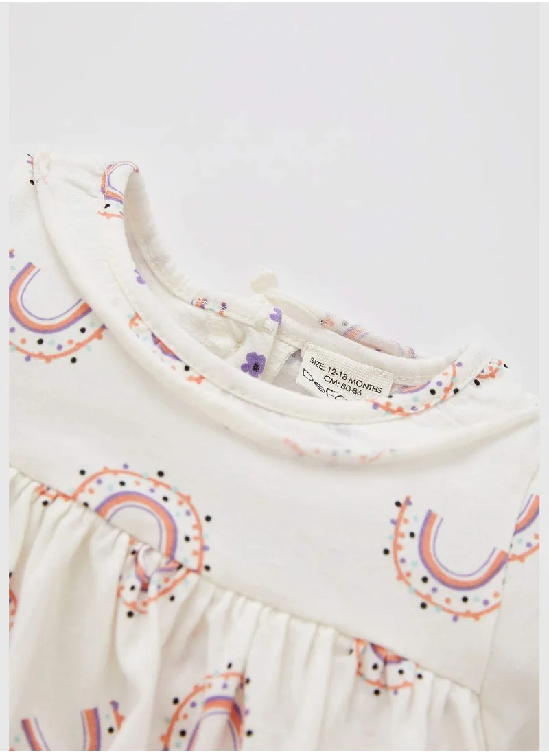 DeFacto Regular Fit Short Sleeve Unicorn Print Dungarees