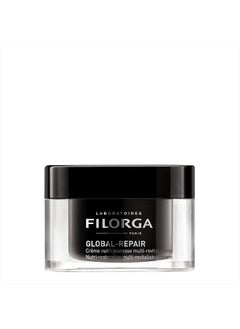 Filorga Global-Repair Anti Aging Daily Face Cream, Moisturizing Ceramides and Vitamins Reduce Deep Wrinkles and Boost Skin Firmness for Complexion Hydration Day or Night, 1.69 fl. oz.