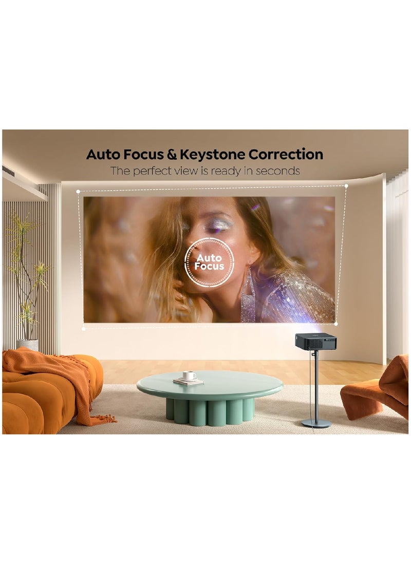 Yaber - Projector 4K with Android TV, YABER K2s 800 ANSI WiFi 6 Bluetooth Projector, Sound by JBL, Dolby Audio, Auto Focus & Keystone, Native 1080P 4K Supported Outdoor Movie Projector with Netflix 7000+ Apps - Image 1