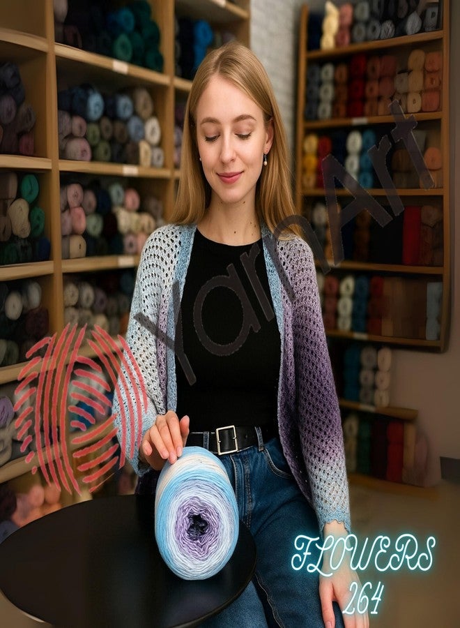 Yarn Art flowers 55% cotton 45% acrylic 250g 1094yds multicolor cotton rainbow crochet spring summer (264), yrnart15512 - Image 4