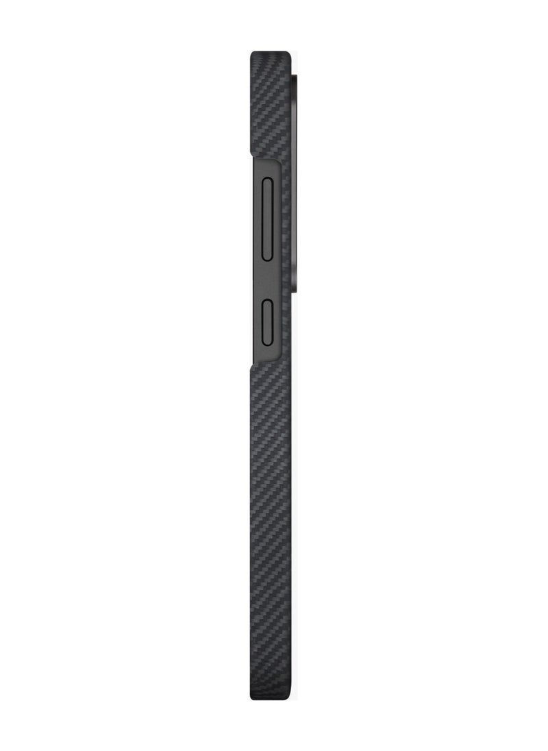 PITAKA Galaxy S25 Magsafe Case Ultra Slim / Raised Camera Lip / Woven Touch / Drop and Damage Protection / Durable Back Cover - Black/Grey Twill  - Image 2