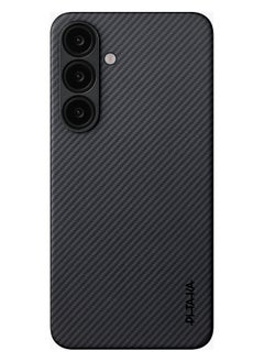 PITAKA Galaxy S25 Magsafe Case Ultra Slim / Raised Camera Lip / Woven Touch / Drop and Damage Protection / Durable Back Cover - Black/Grey Twill  - Image 1
